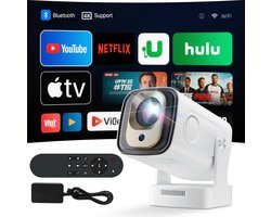 Mini Beamer - Android 11 - WiFi 6 & Bluetooth 5.4 - Full HD 1080P Ondersteuning - 180° Draaibaar - HY260 Pro