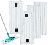 Serpillère - compatible avec Leifheit Clean Twist M Ergo - têtes de rechange - serpillère pour nettoyage humide et sec - 38 x 15,5 cm - microfibre - turquoise - 4 pièces