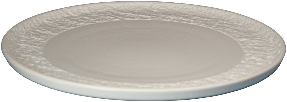 Chalk coupe bord op voet 24 cm - set van 6 stuks