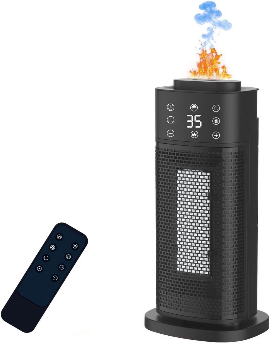 Keramische Kachel - Elektrische Heater - Ruimte Verwarmen - Energiezuinig & Stil - Tot 20 m² - Zwart