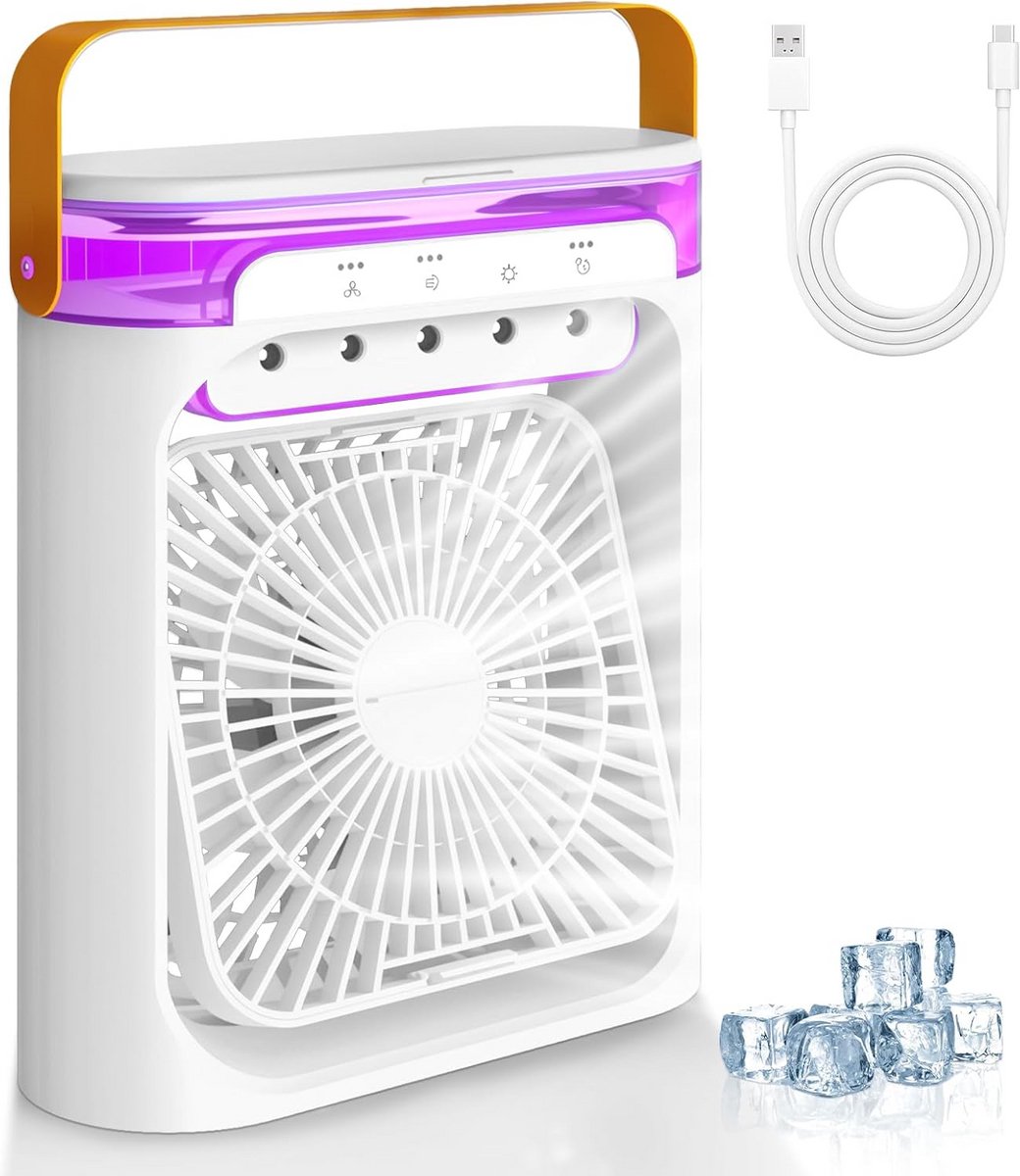 Mobiele Airco - Persoonlijke Koeler - Persoonlijke Verkoeling - 4-in-1 Functie - 600ml Reservoir - Wit