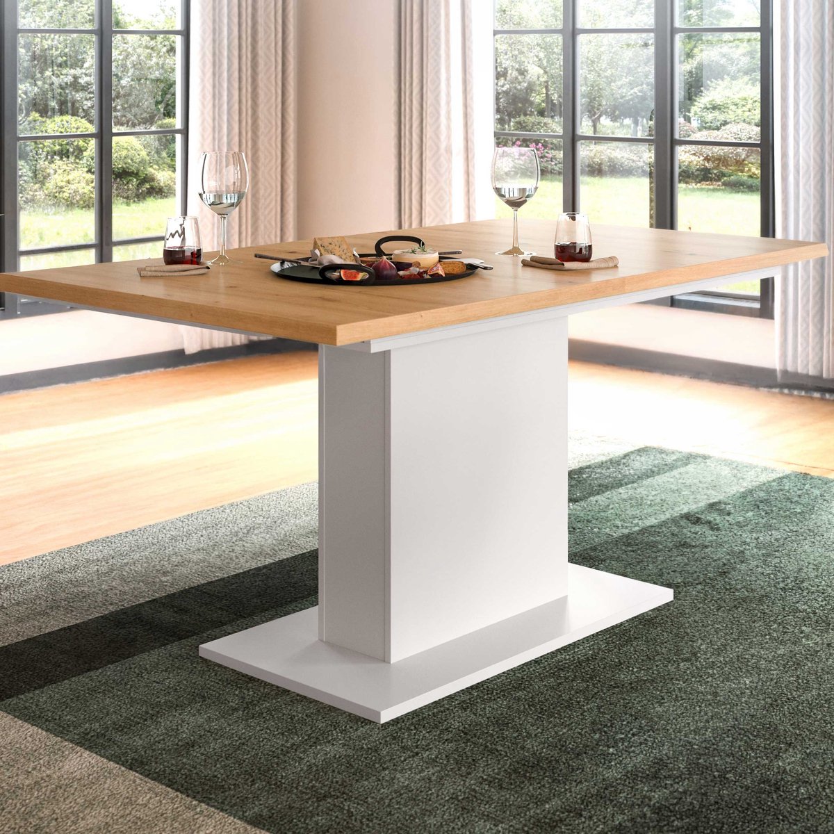 Uitschuifbare Eettafel Motion Emob - Artisan & Wit - 150-190x76x90 Cm