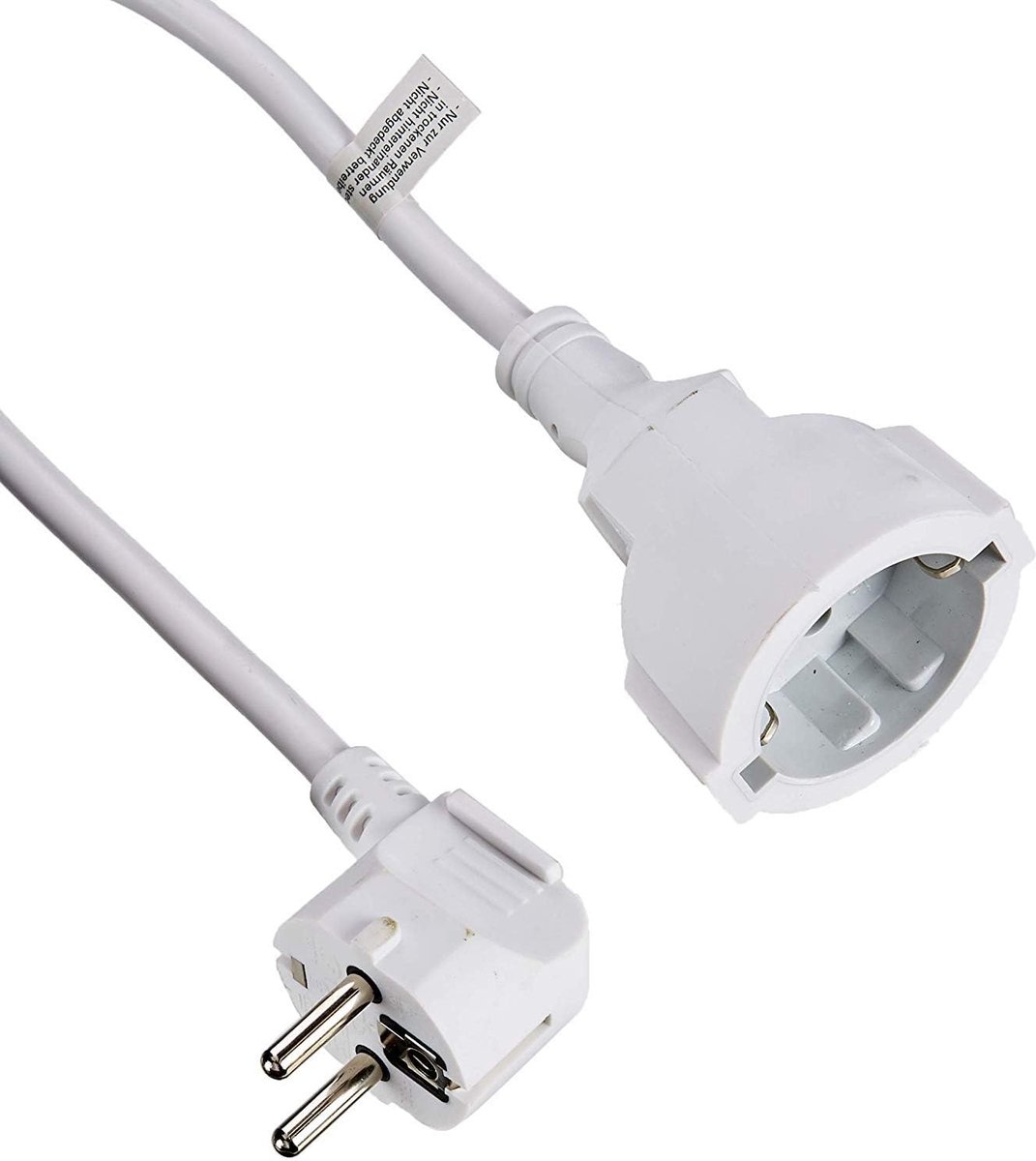 Verlengstuk Stroom - Stopcontact Kabel - Apparaten Aansluiten - Kindveilige Contacten - 2 Meter - Wit