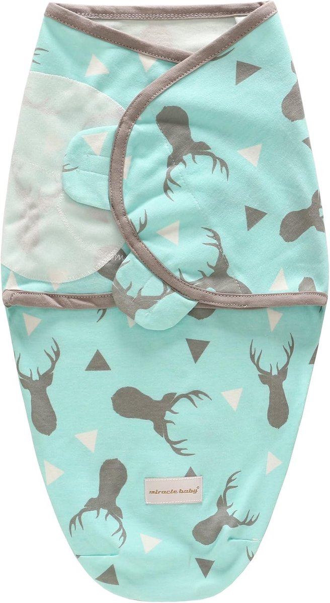 Baby Wikkeldeken - Inbakerdoek Pasgeborenen - Rustige Slaap - Verstelbaar Klittenband - 75 cm - Fawn Grey