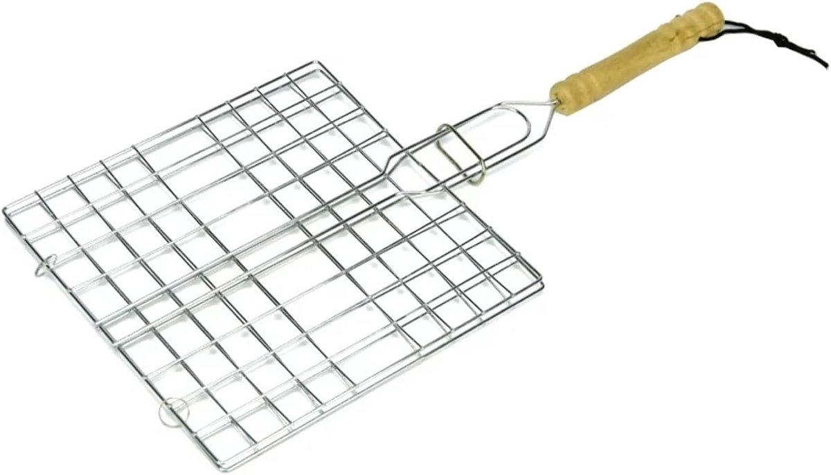 Grillmand Metaal - BBQ Mand - Barbecueën Buiten - Vaatwasserbestendig - 20 x 20 cm - Zilverkleurig
