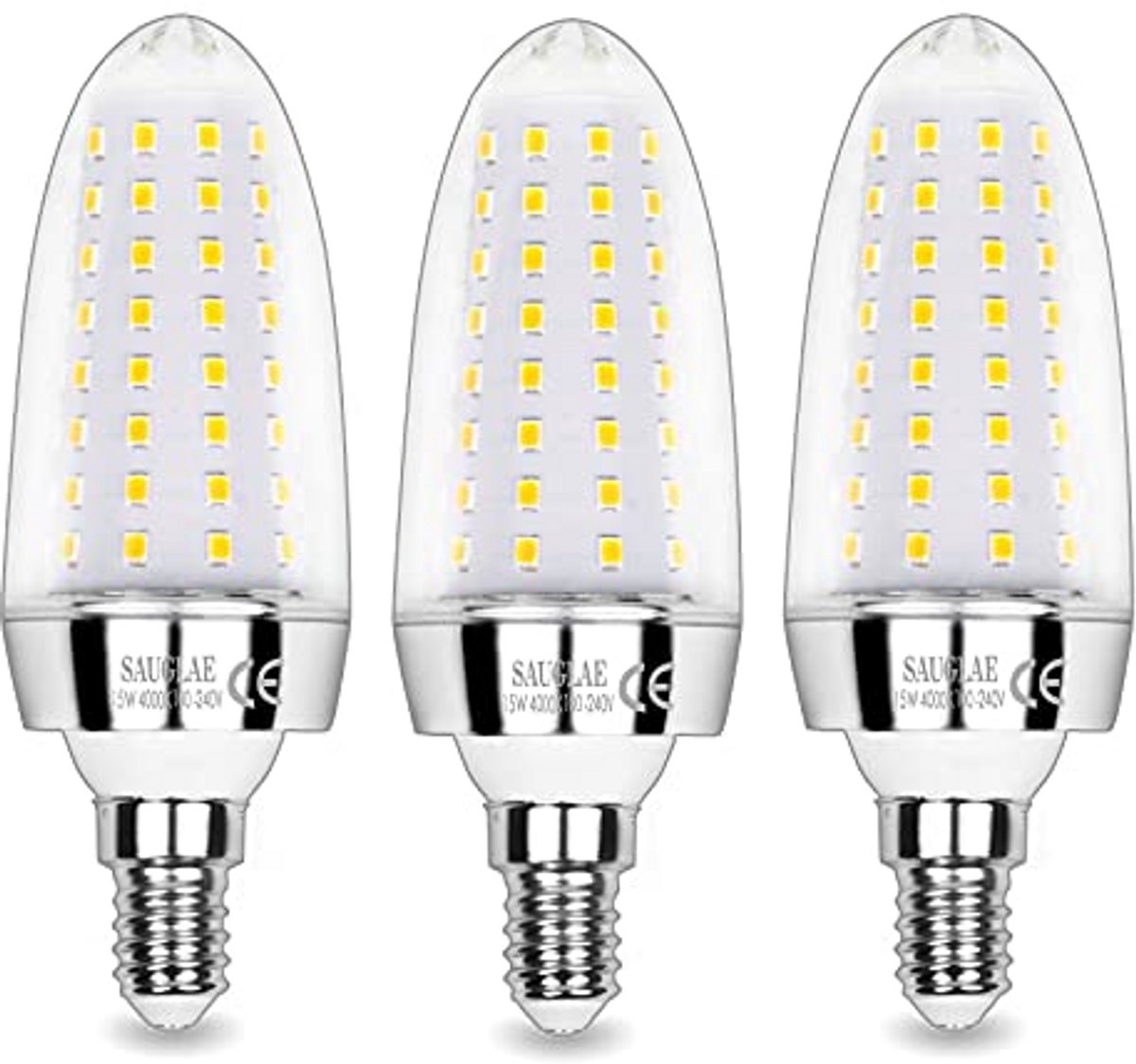 Ledlampen E14 - Energiezuinig licht - Huis verlichten - Neutraal wit - 3 stuks - Wit