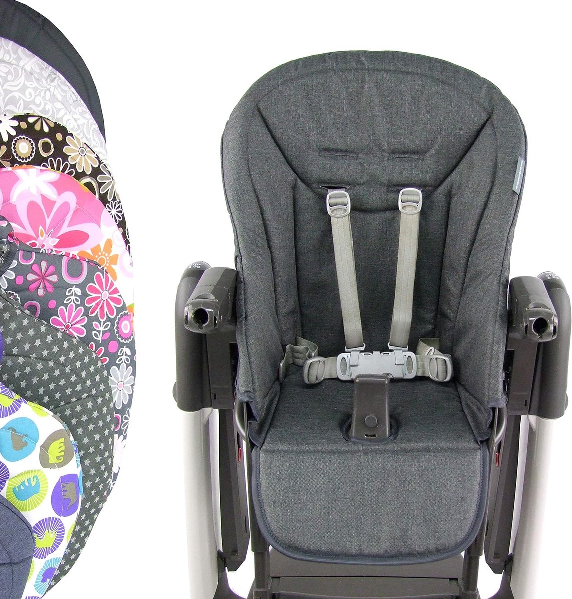 Zitkussen hoes - Kinderstoel overtrek - Kinderstoel opknappen - Optimale pasvorm - 38 x 22 cm - Grijs gemêleerd