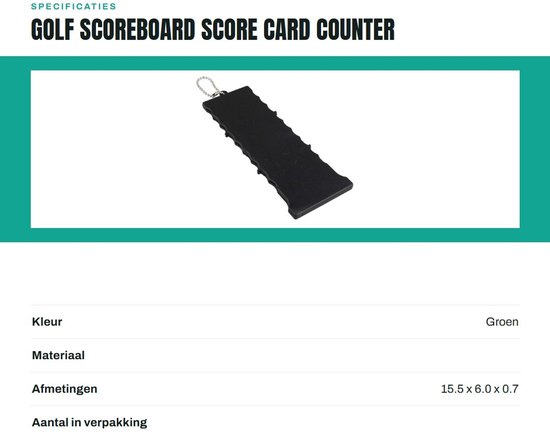 Dailygoods- Scorebord Golf - Waterdicht - 18 Scores - Handzaam - Kunststof - Duurzaam - Ideaal voor Competities - Scorecounter van Dailygoods — afbeelding 3