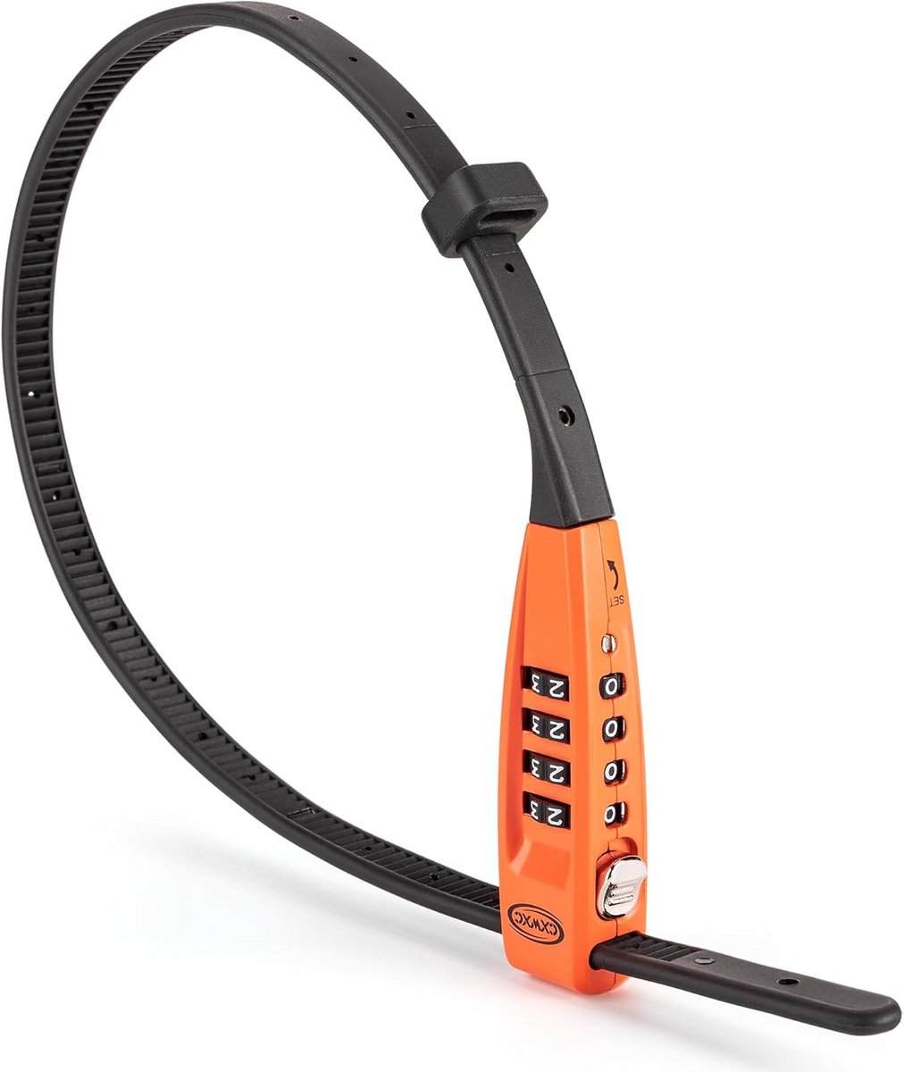 Cijferslot Fietsslot - Combinatieslot Staalkabel - Veilige Beveiliging - Verstelbaar 45cm - Compact 13x8cm - Oranje