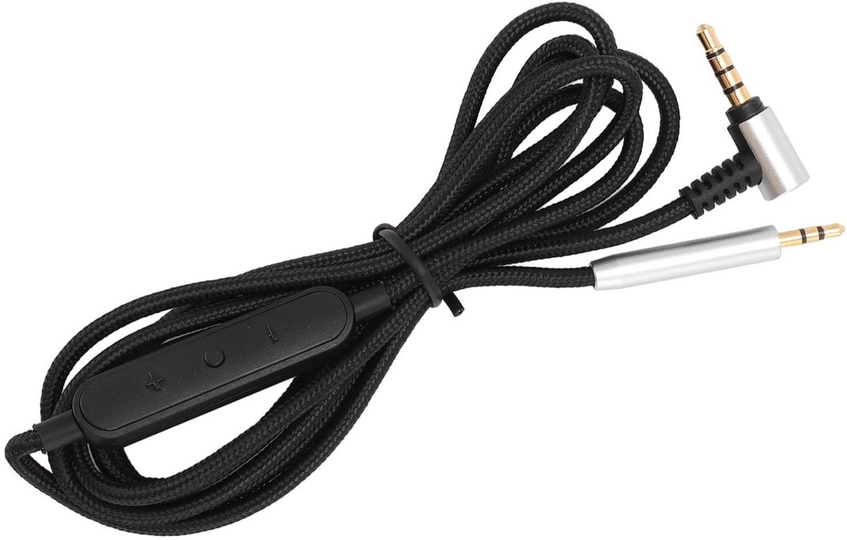 Dailygoods - Geluidskabel - 2,5 Mm Naar 3,5 Mm - Ingebouwde Microfoon - 1,5 M - Hoofdtelefoonadapter - Hoge Snelheid - Geschikt voor QC35 - Nylon Gevl...