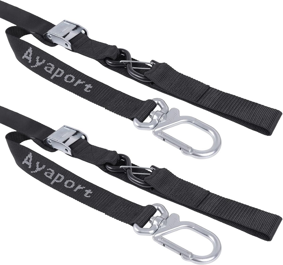 Spanbanden met Haak - Vastzetbanden Motor - Vervoer Vastzetten - Draaibare Karabiners - 3.8cm x 2.4m - Zwart