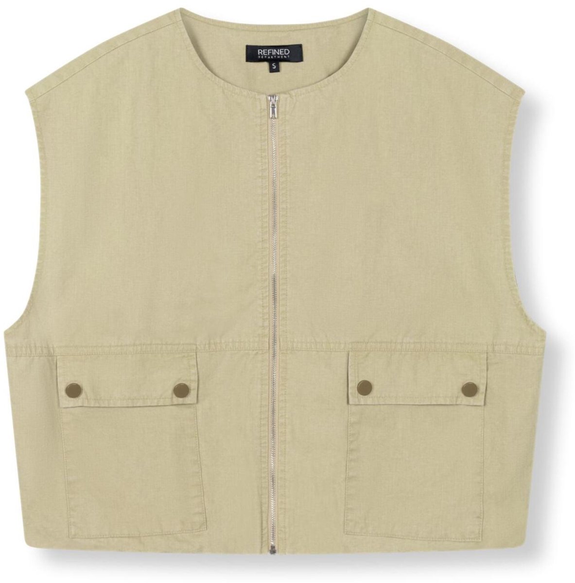 Refined Department Gilet Woven Sleeveless Cargo Gilet R2606641205 Noa 603 Sand Dames Maat - L