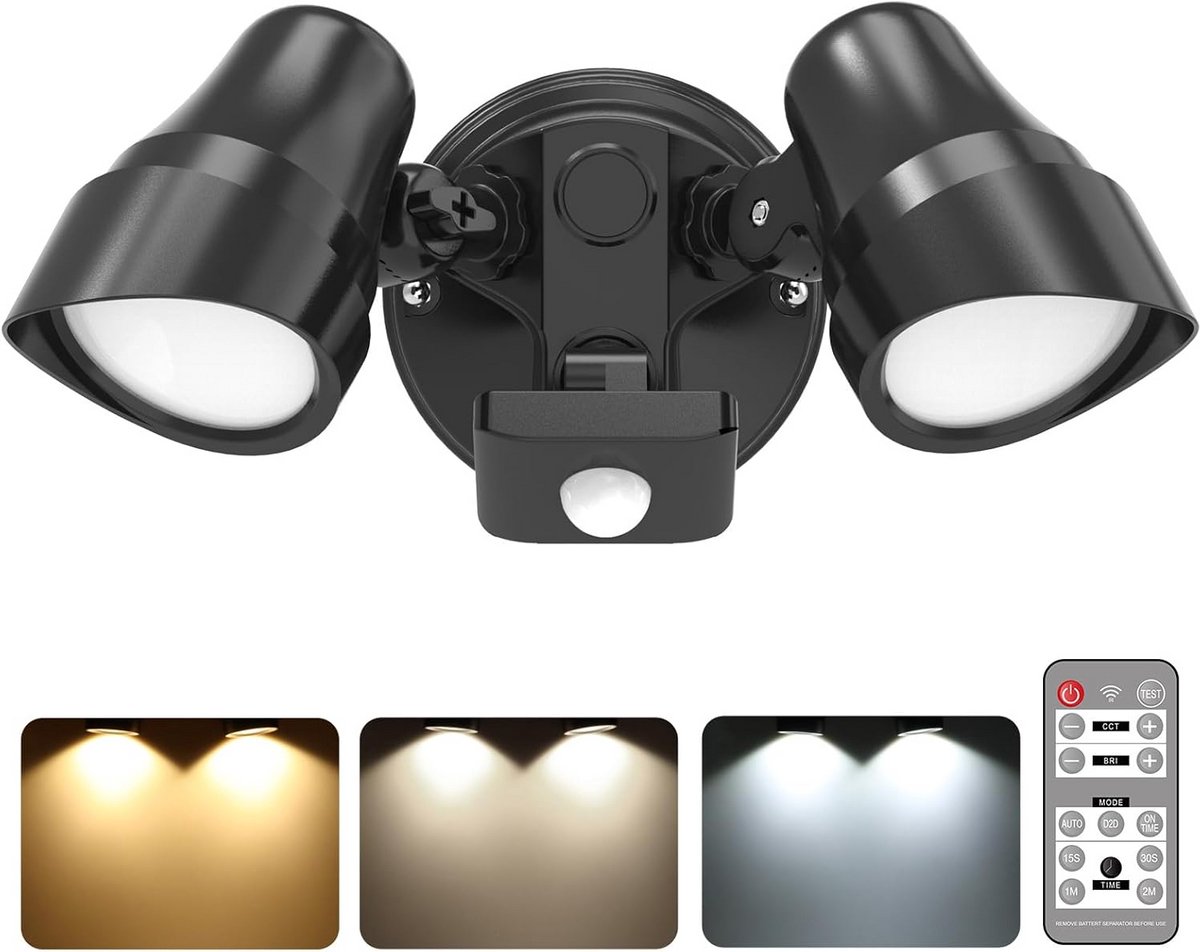 LED Schijnwerper - Buitenlamp Sensor - Tuin Verlichten - Afstandsbediening Instelbaar - 25 Watt - Antraciet