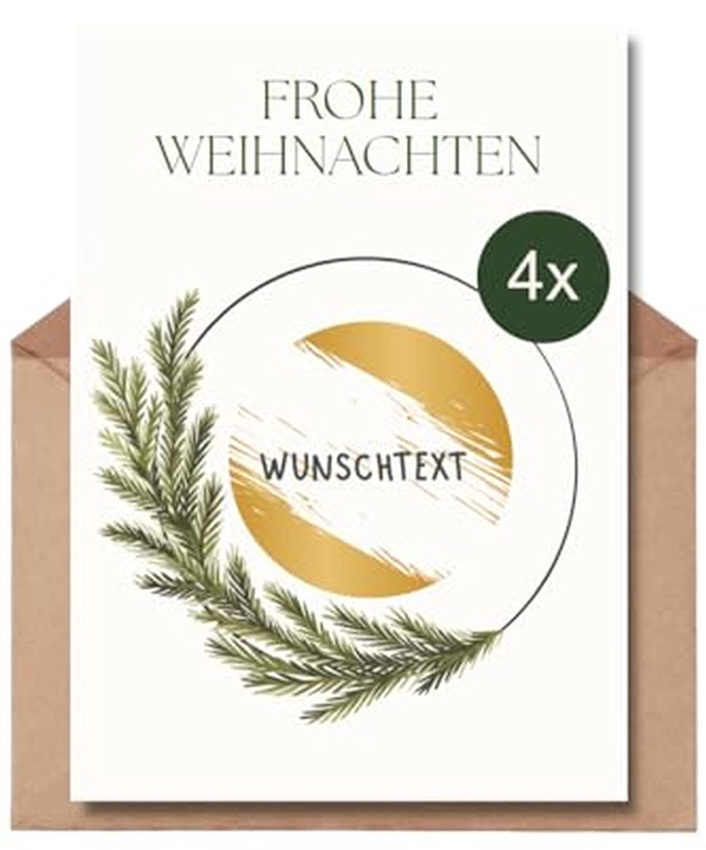 Kraskaarten Kerstmis - Cadeaubon Kaarten - Verrassing Creëren - Met Kraslaag - A6 formaat - Groen Dennen