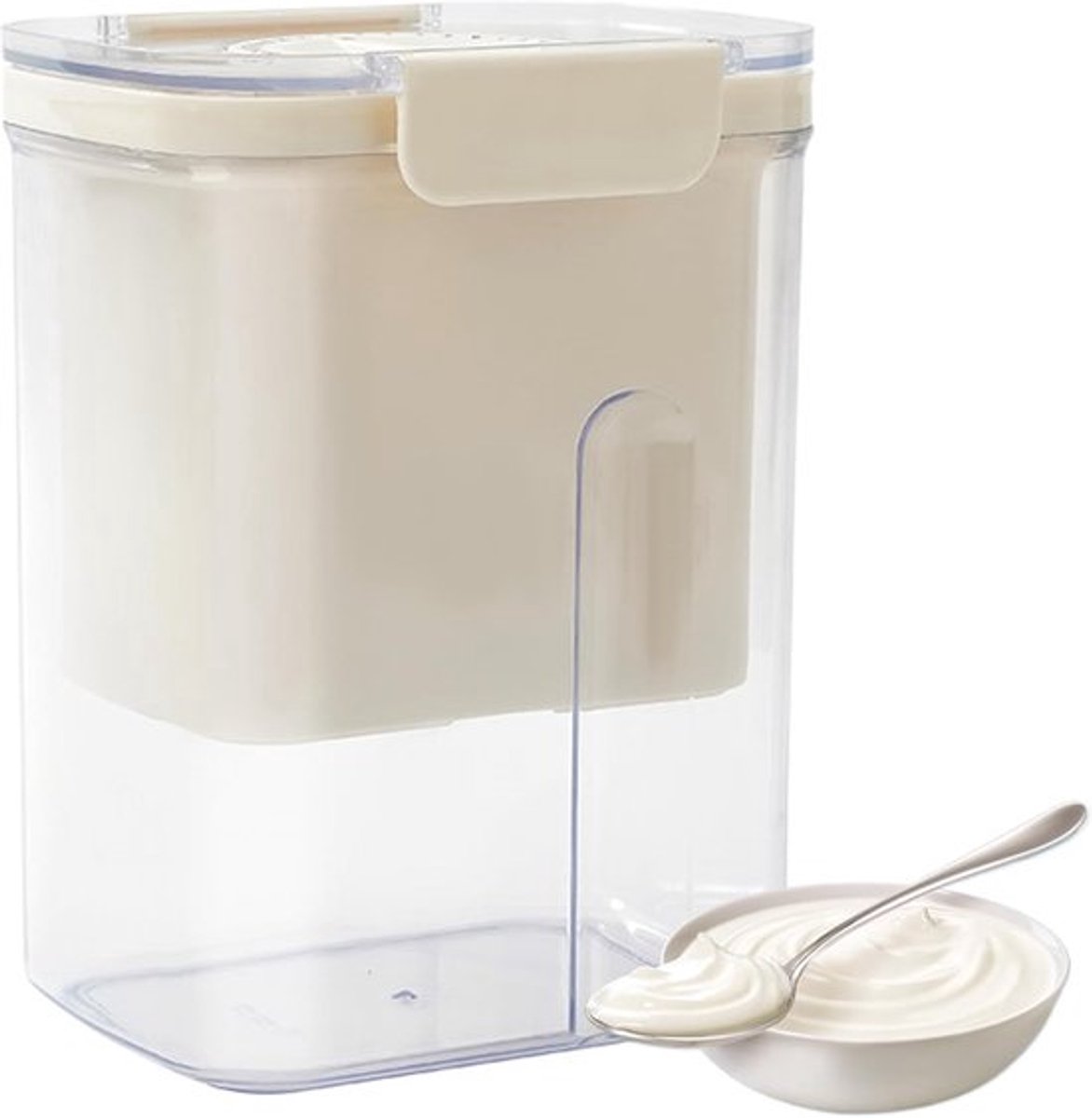 Yoghurtzeef - 34 oz yoghurtzeef met deksel - fijnmazig filter (225 mesh) met afteltimer