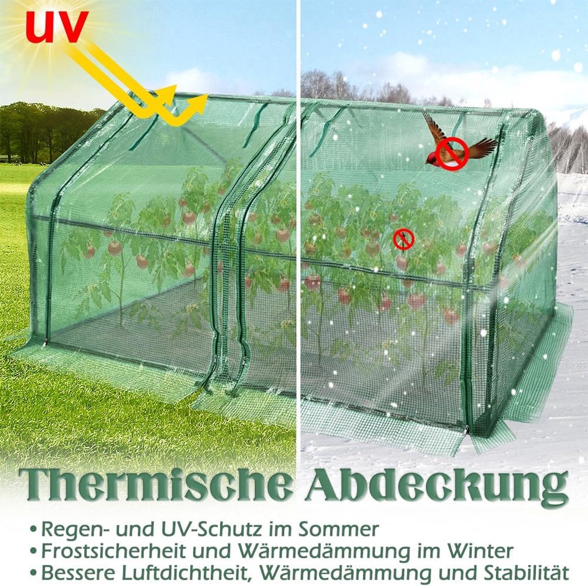 Kleine Broeikas - Plantenhuis - Planten Kweken - Vorstbestendig - 180 x 90 x 90 cm - Groen – foto 5