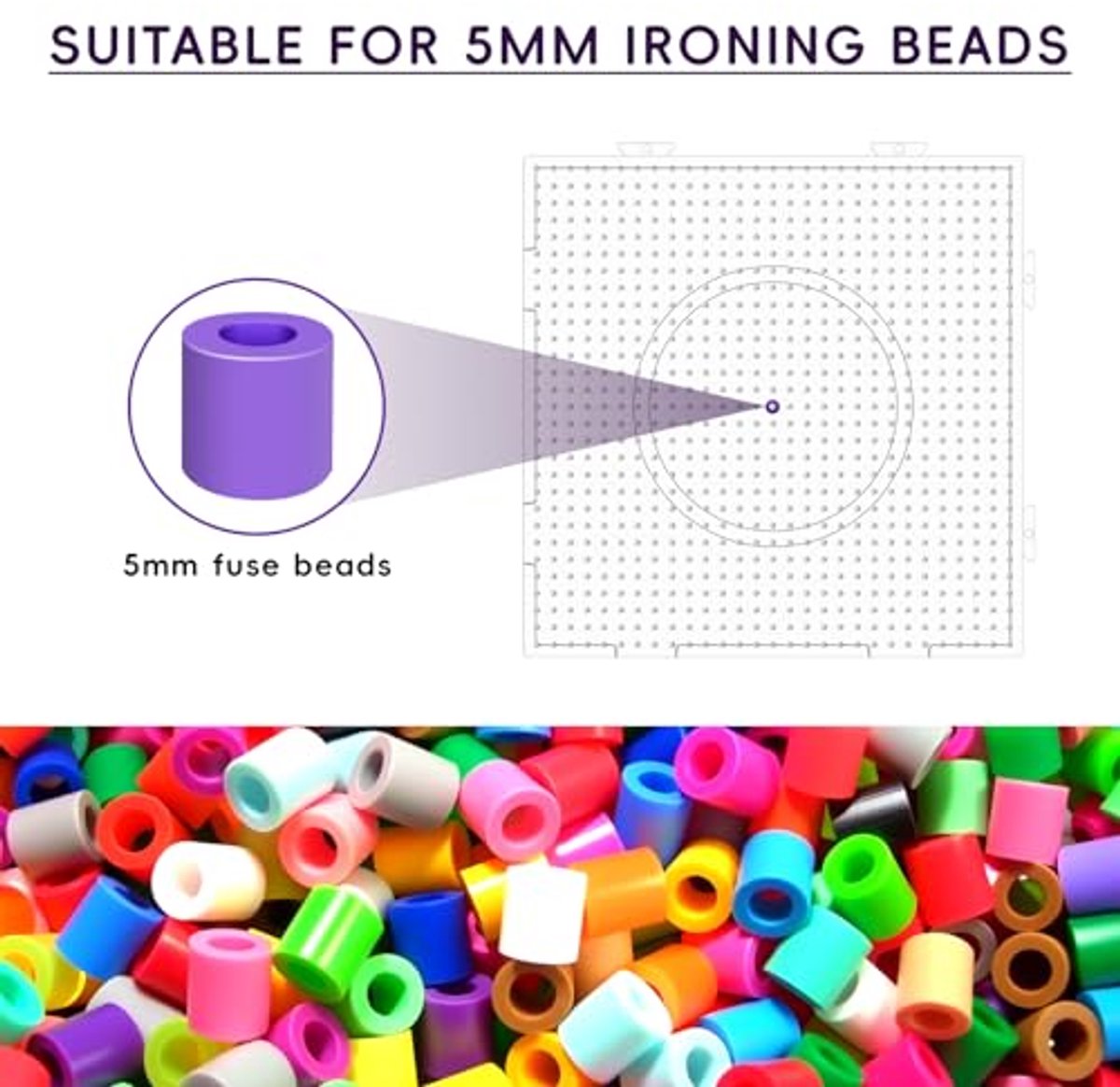 Strijkkralen Platen Set, 4 Stuks 5 mm Kralen voor Creatief Beadart — cadeau in Spellen & Speelgoed - foto 4
