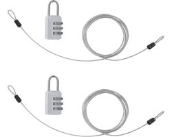 Kabel Sloten - Veiligheidskabels - Waardevolle Zaken - Roestvrij Staal - 2 Meter - Zilver