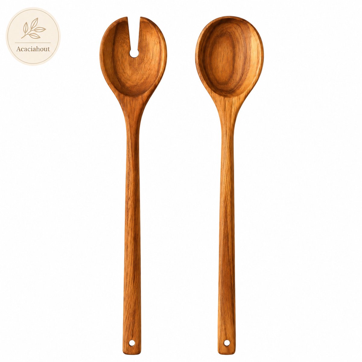 Luxe Saladebestek – Handgemaakt Acaciahout – 35 cm
