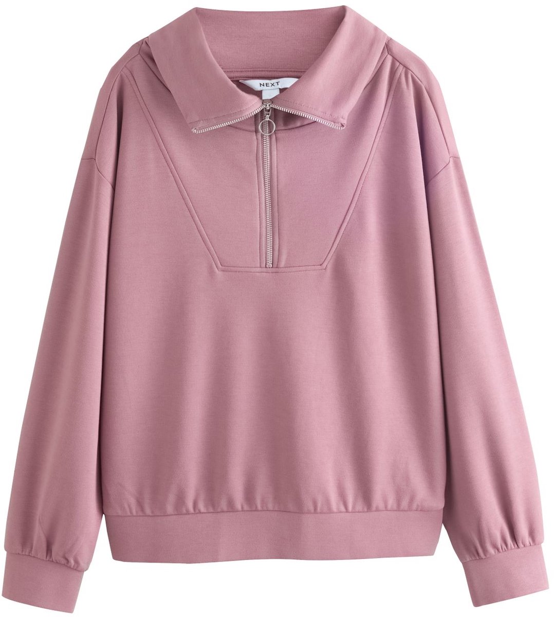 Next - Dames - Jersey sweatshirt met korte rits - Roze