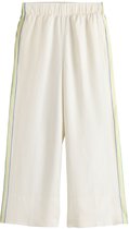 Next - Dames - Broek met wijde pijpen van gemengd linnen, petite - Petite - Crème