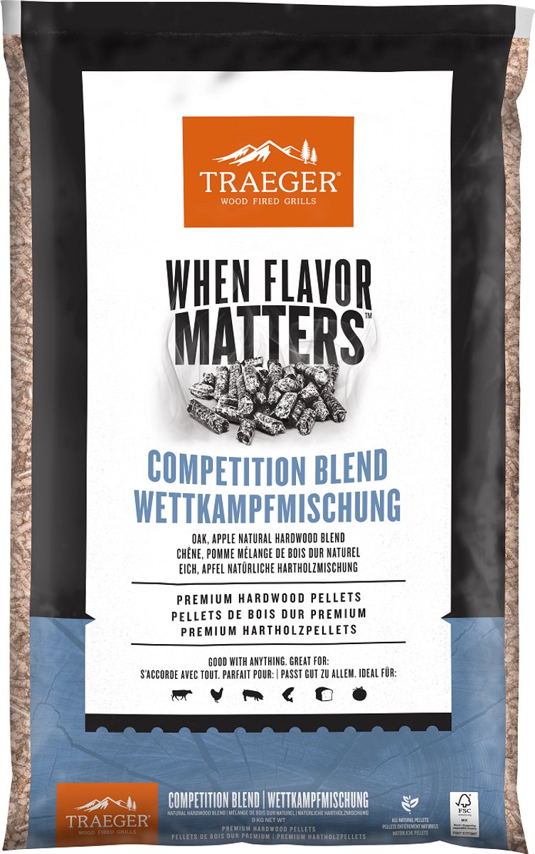Traeger Competition Blend Pellets 9 kg – BBQ Houtpellets voor Pellet Grill