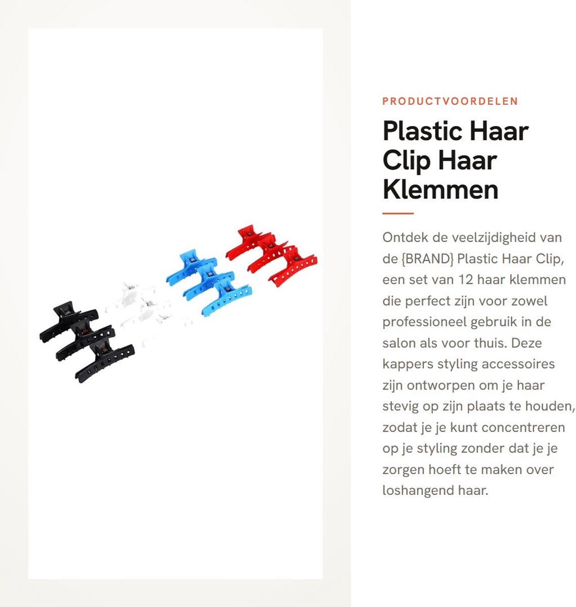 Dailygoods- Haarclip 12 Stuks - Salon Klemmen - Haarspeld - Kappers Accessoires - Styling Gereedschap - Perfect voor Haarkleuring - Haarklem