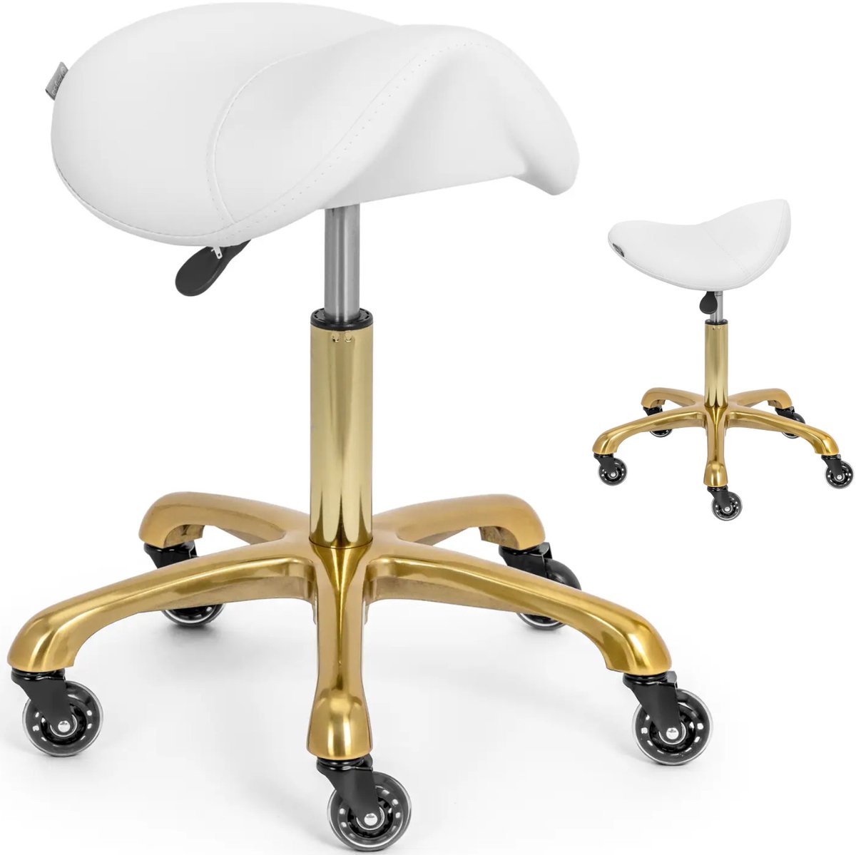 Zadelkruk - 57 - 75 cm - 150 kg - wit/goud - physa