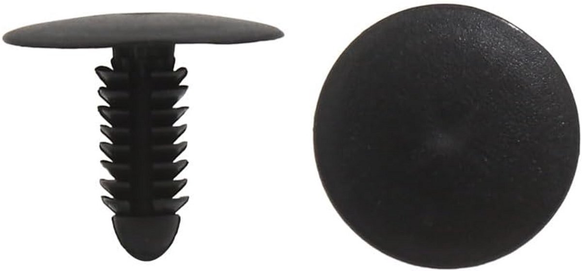 Kunststof Klinknagels - Bevestigingsclips - Interieur Reparatie - Duw Type Ontwerp - 8mm Gat - Zwart