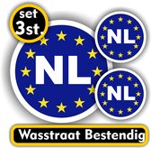 Auto Sticketset - Europese Unie Nederland - 3 Ronde Autostickers