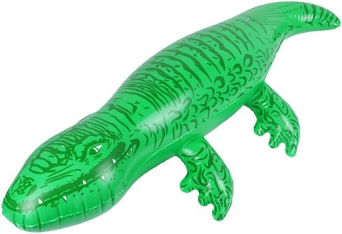 Opblaasbare Krokodil - Waterspeelgoed - Zwemmen en Spelen - Gemakkelijk Op te Blazen - 90 cm - Groen