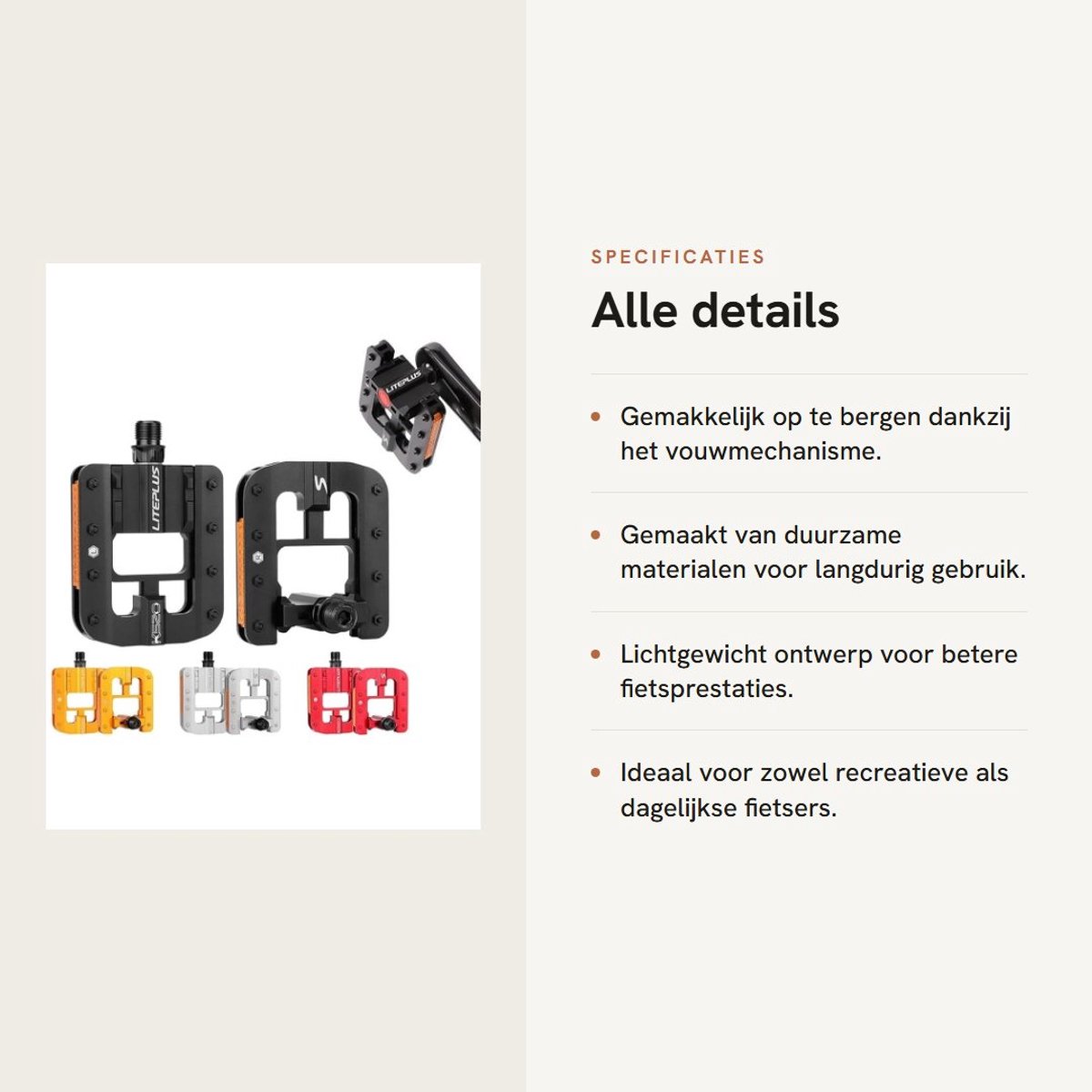 Dailygoods- Fietspedalen Vouwpedalen - Aluminiumlegering - Antislip - Reflector - Lichtgewicht - Verstelbaar