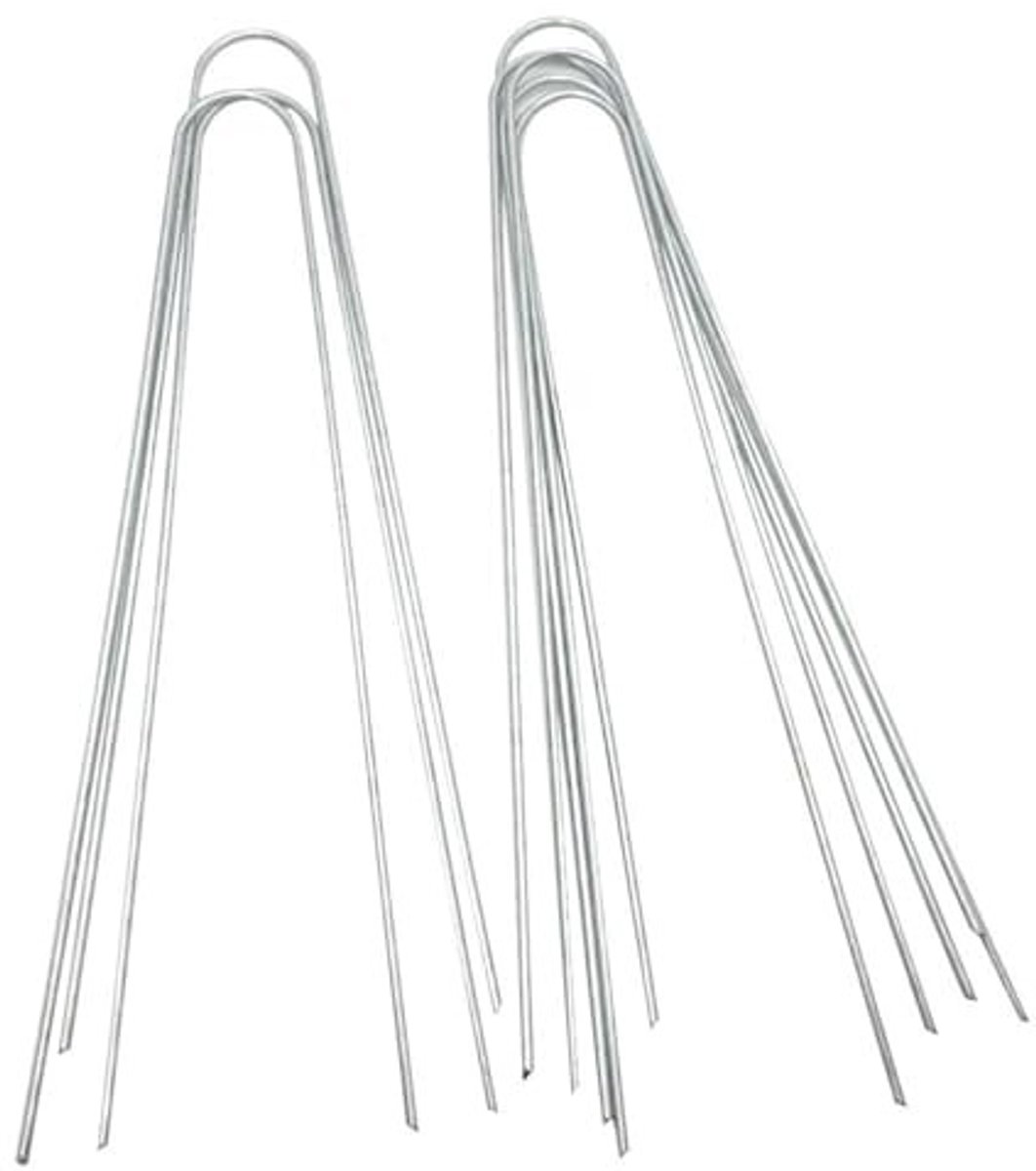 Dailygoods- Tuinpinnen 50 Stuks - U-vormige Stalen Pinnen - Grondpennen - Bevestigingspinnen - Tuinaccessoires - Afmetingen 30x4cm