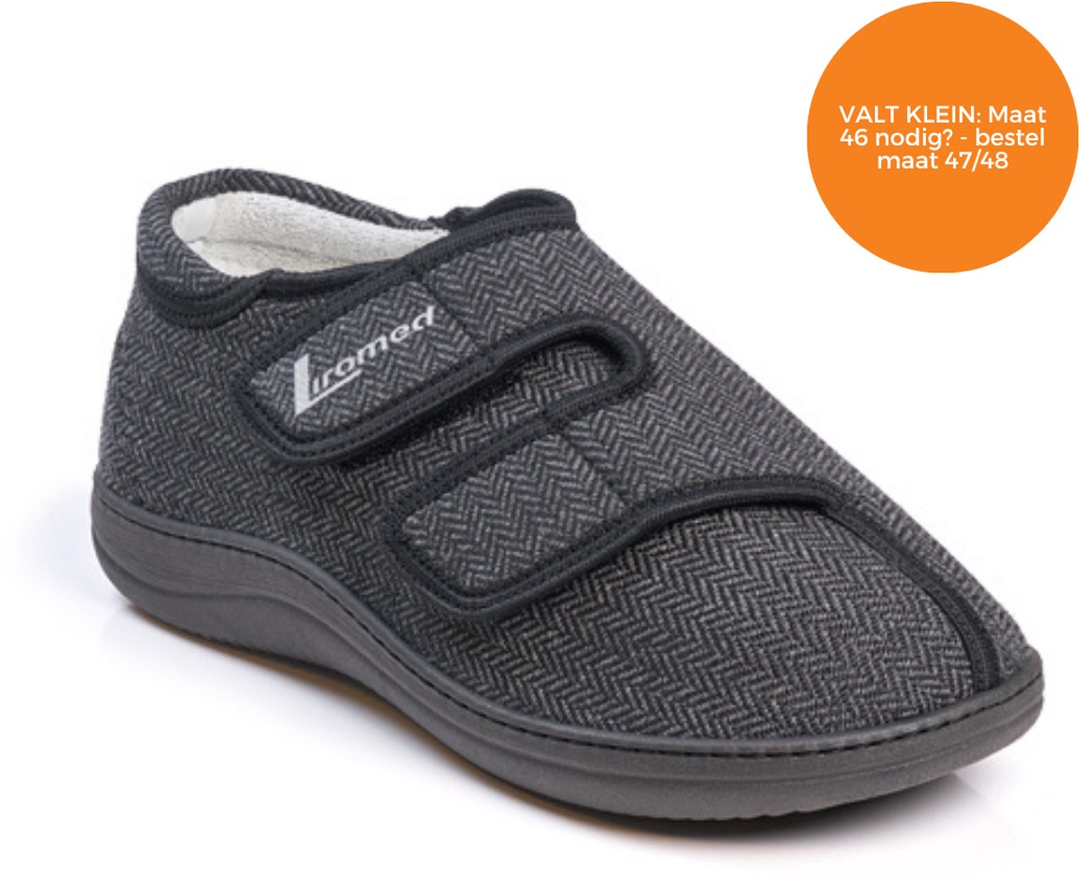 Liromed Kampen Verbandschoenen Laag – Extra Brede Verbandschoenen Paar Zwart Breedte L-Maat 46
