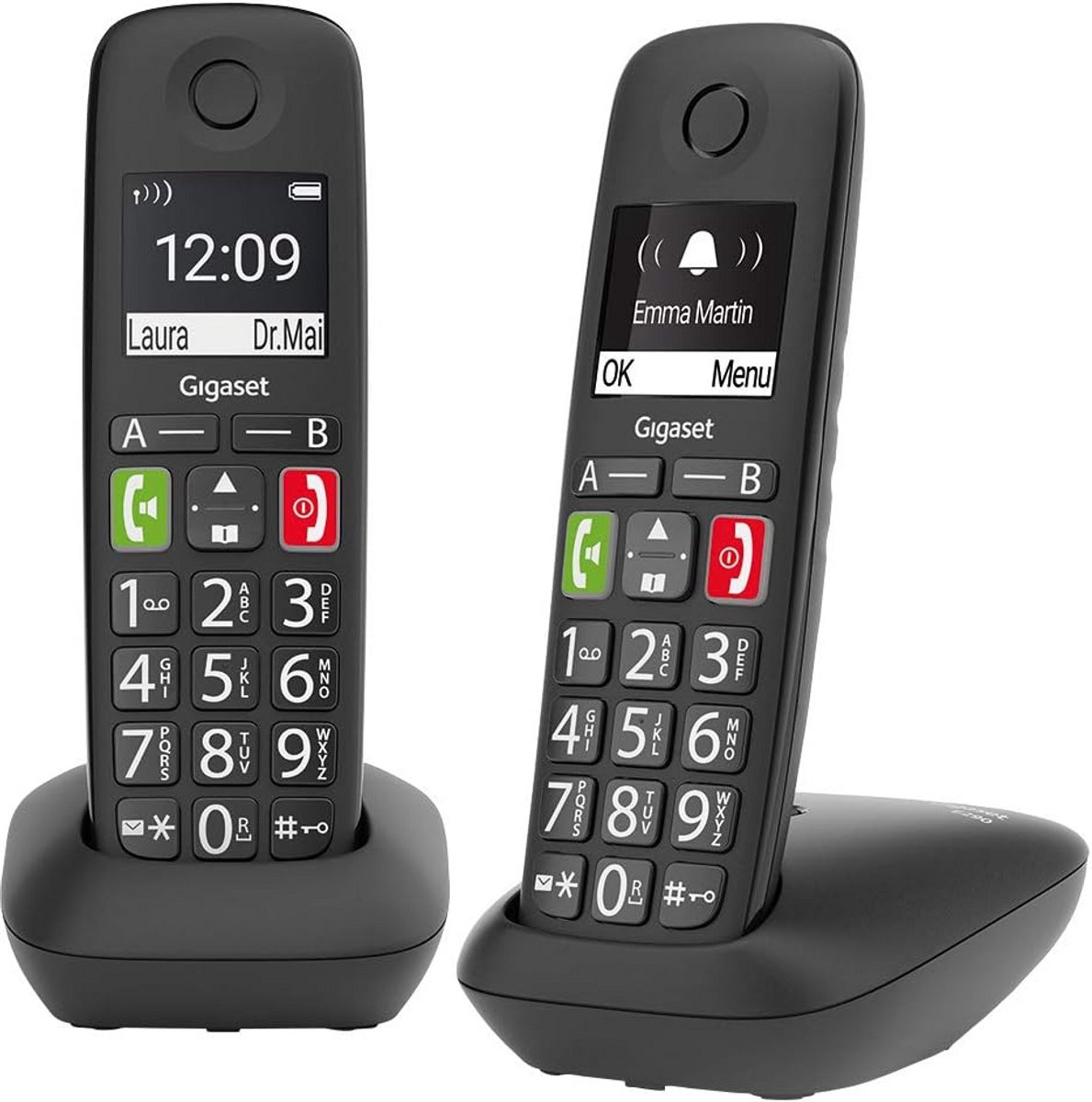 Draadloze Telefoon - Huistelefoon Set - Duidelijk Bellen - Extra Grote Knoppen - 2 Handsets - Wit