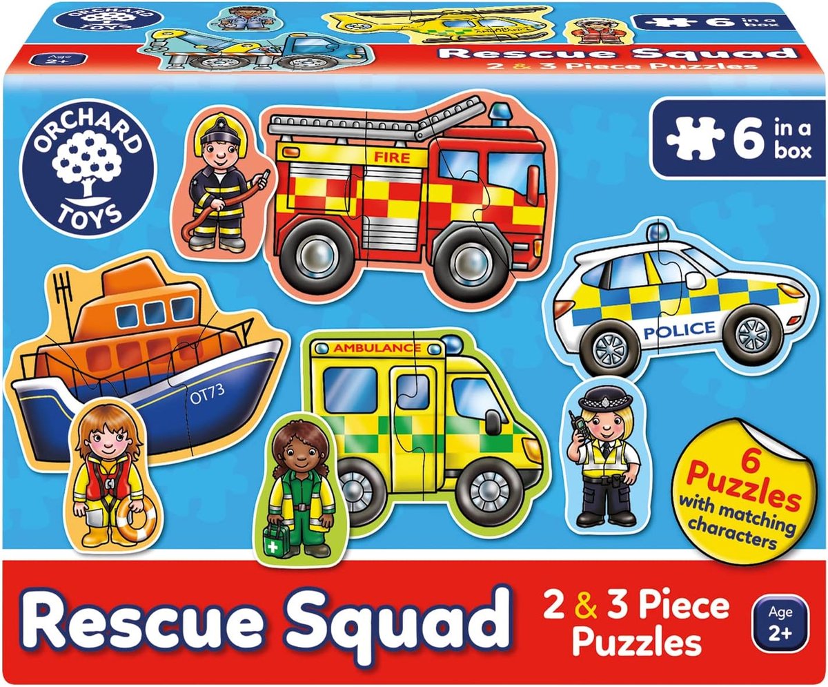 Reddingspuzzels - Kinderspel - Ontwikkeling kind - 6 puzzels in 1 - 21 delen - Meerkleurig