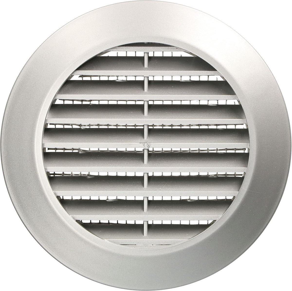Ventilatierooster Rond - Afvoerrooster Insectenhor - Luchtcirculatie Binnen - Met Insectenhor - Diameter 70 mm - Zilver Satijn