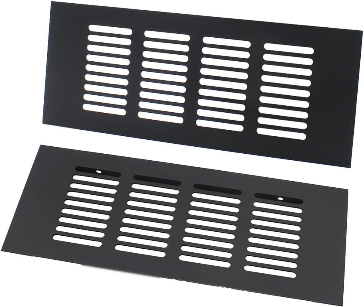 Ventilatie Roosters - Luchtgaten - Ventilatie Aanbrengen - Aluminium Legering - 80x250mm - Zwart