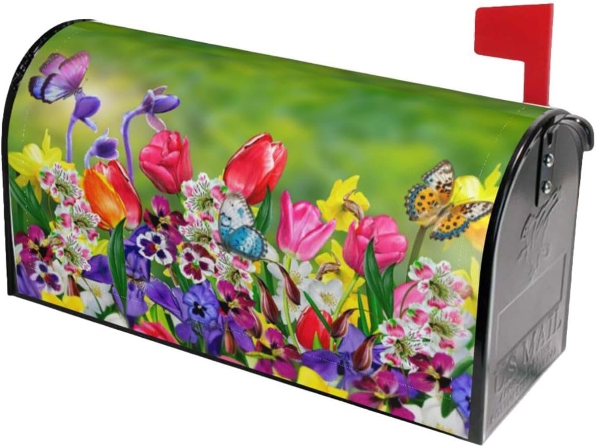Brievenbus Covers - Brievenbus Wraps - Tuin Decoratie - Magnetische Bevestiging - 21 x 18 Inch - Multicolor