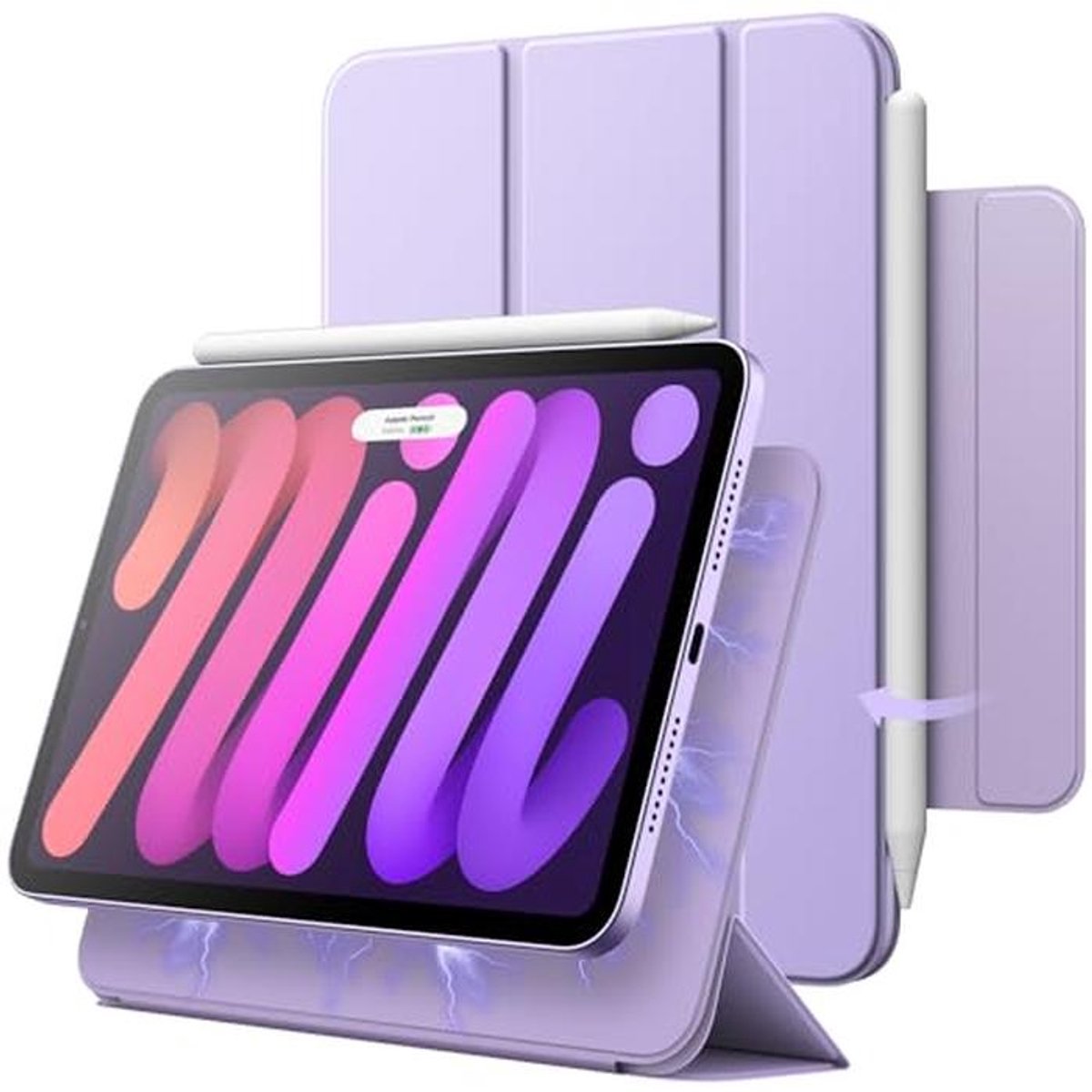 Tablethoes - Smart Cover - Bescherming en Gebruik - Magnetische Sluiting - Voor Mini Tablets - Paars