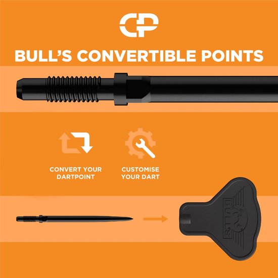 Bull's Max Hopp 95% CP - Dartpijlen - Convertible Point van Bull's — afbeelding 4