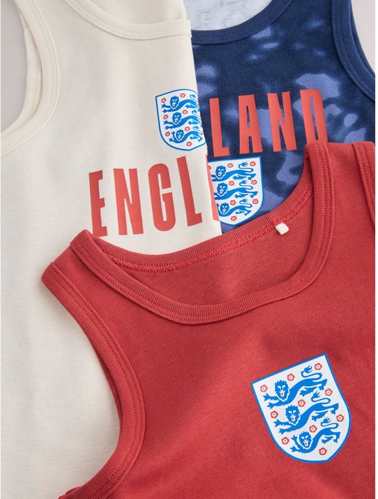 Next - Jongens - Engeland FA-hemdjes, set van 3 - Rood