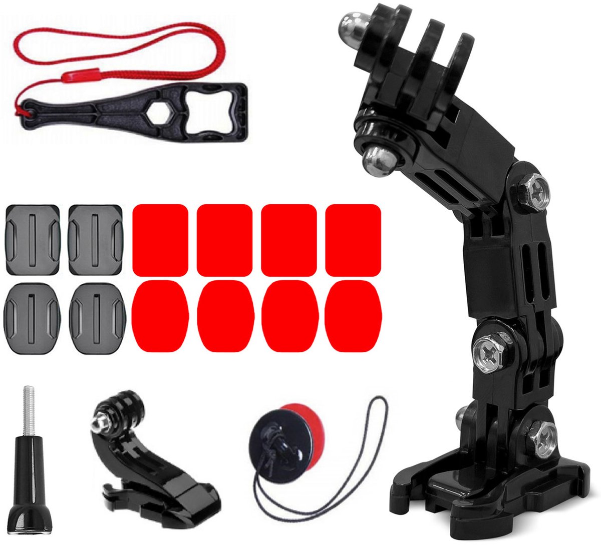 Hurtel Zestaw - GoPro BJ - Helm Mount - Universeel Compatibel - 20 elementen