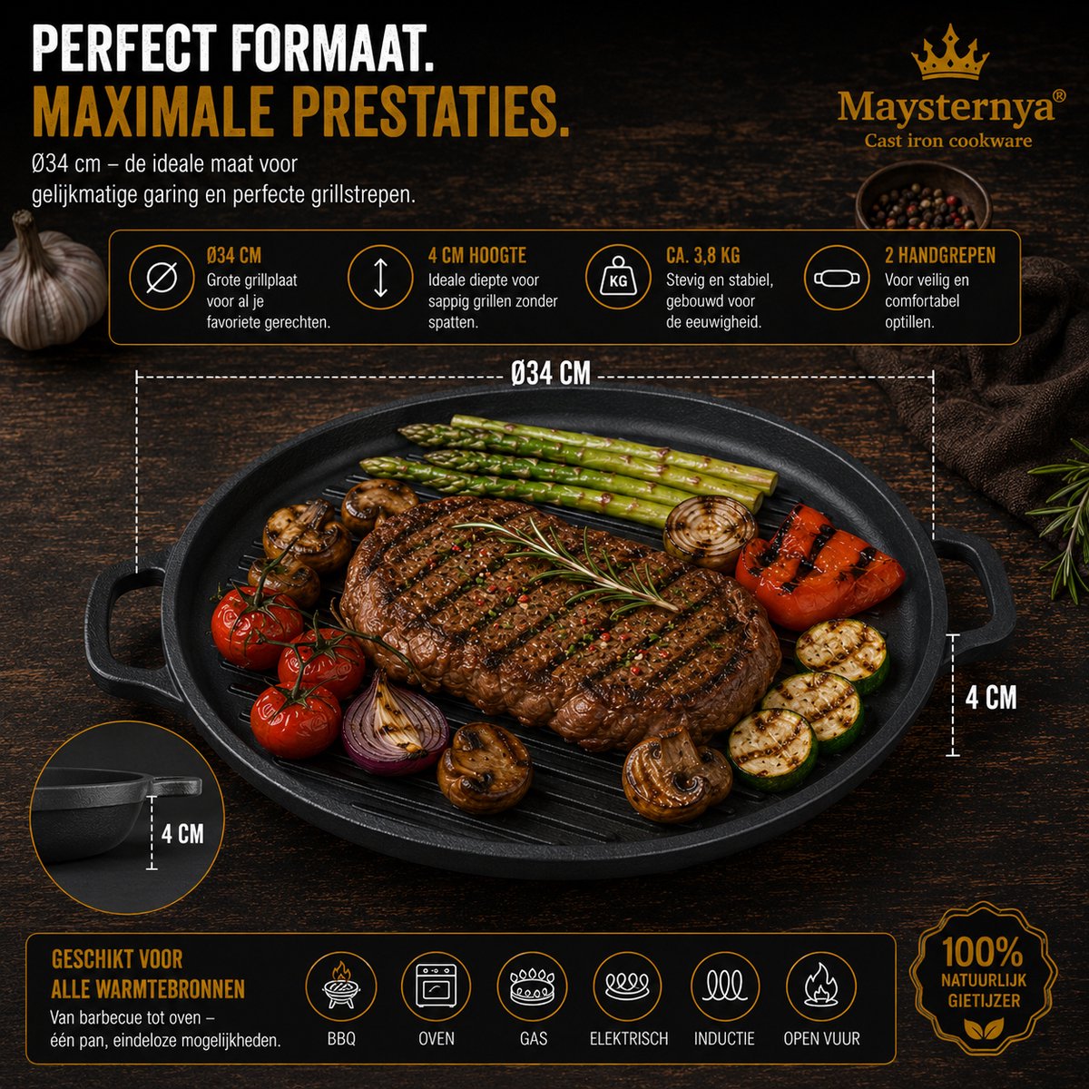 MAYSTERNYA MAYSTERNYA Ø34 cm Grillpan - afbeelding 3