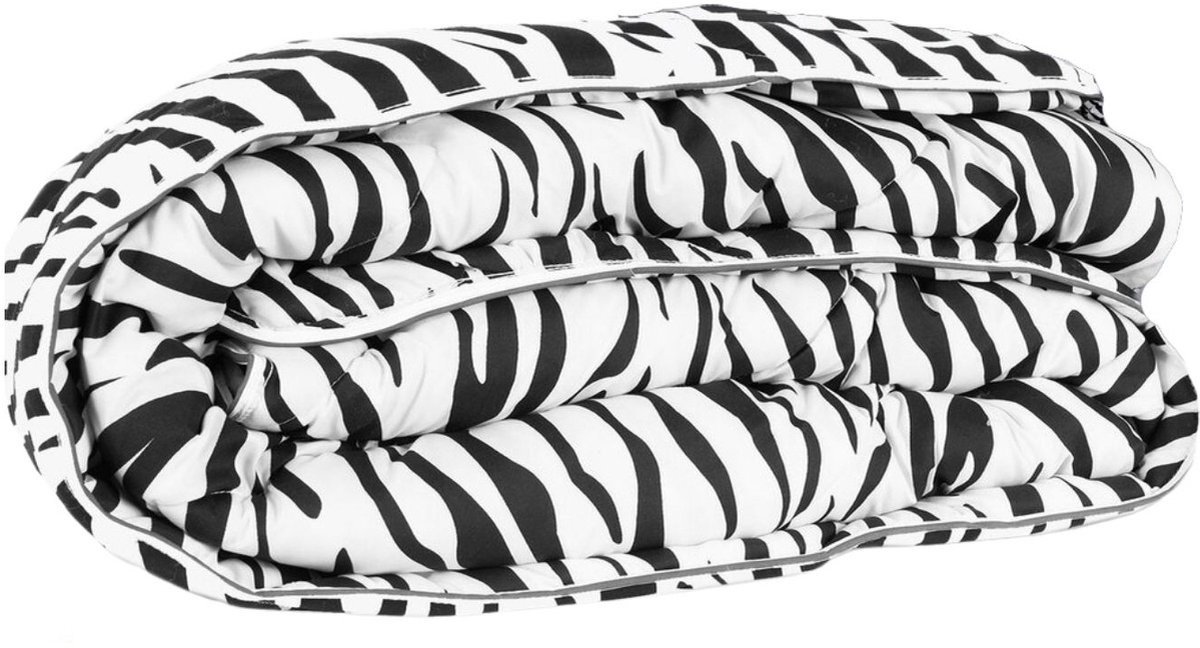 Topmerk - Luxe en makkelijk dekbed zonder overtrek (B-keuze) – Hoesloos 1 persoons dekbed 140x200 cm – Wasbaar op 60°C – Wolkenzacht en soepel – Zebra - Zwart Wit – All Year comfort zomerdekbed & winterdekbed DUURZAMERE KEUZE