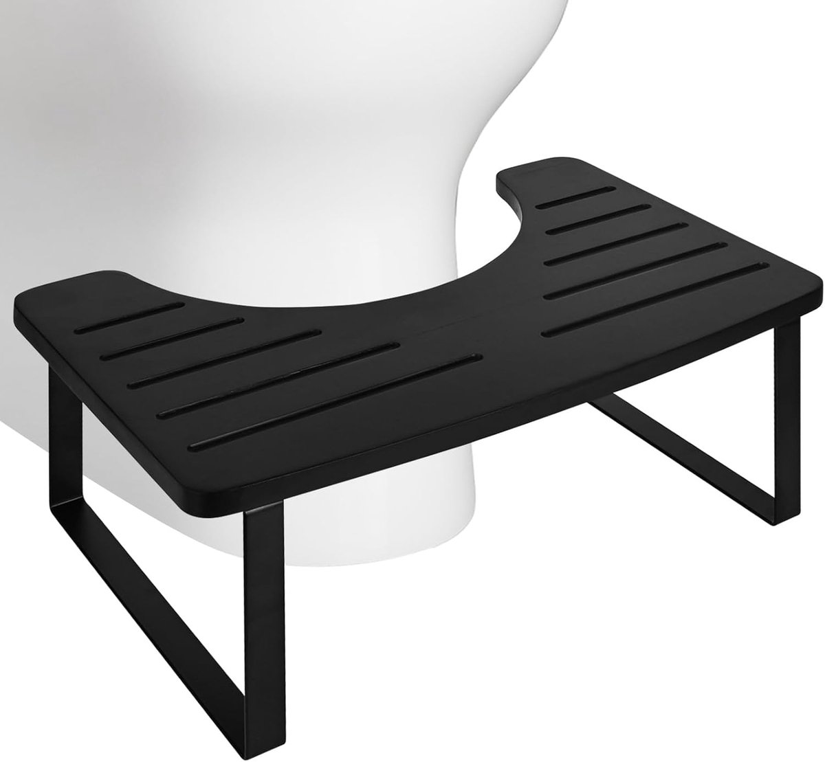 Toiletkruk - WC kruk - Comfortabele stoelgang - Ergonomisch design - 44 x 6 x 30 cm - Houtkleur