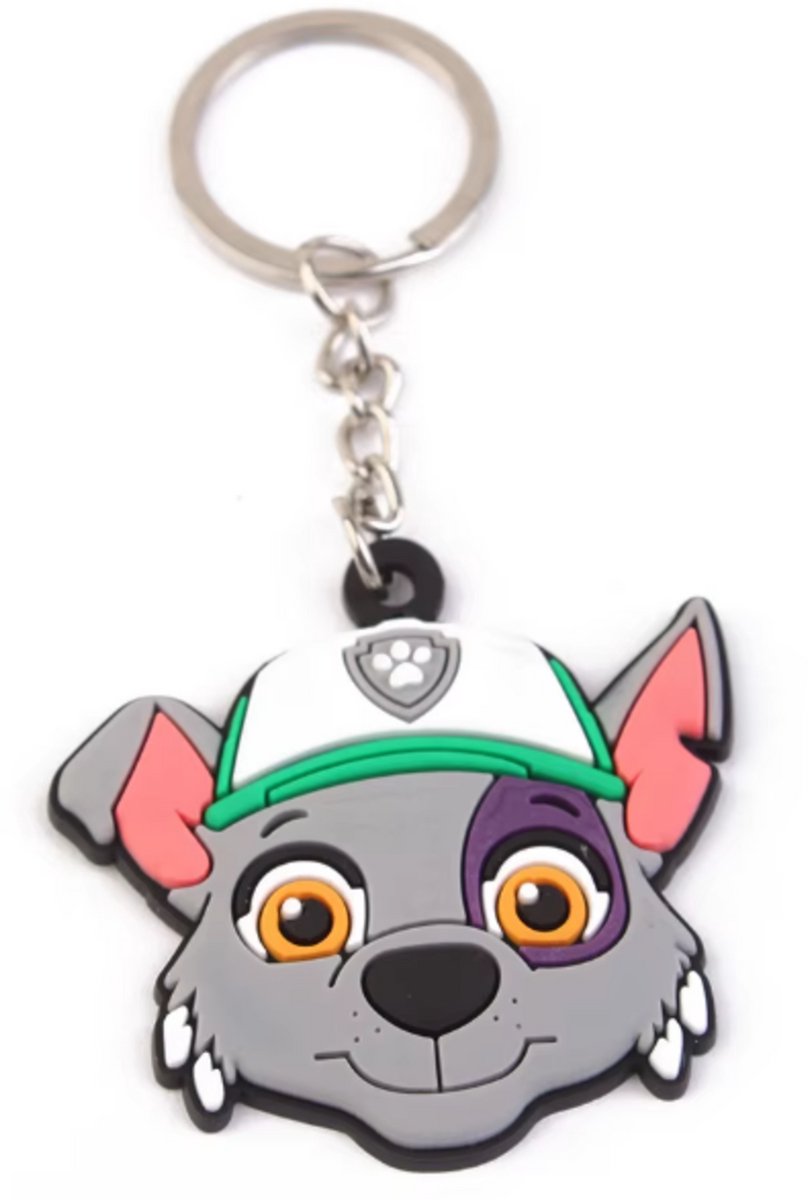 Pradeo - Alternatieve Sleutelhanger Van Paw Patrol - Rocky - Paw Patrol - Hard Siliconen - Cadeau Voor Volwassenen en Kinderen - Geschenk Voor Verjaardagen en Feestdagen - Key Chain