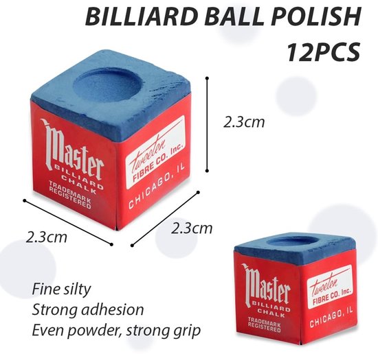 Biljartkrijt 12 Stuks - Antislip Krijthouder - Fijn Poeder - Duurzaam - Indoor Sport Accessoires - Verhoogt Nauwkeurigheid - Biljartchalk — afbeelding 2