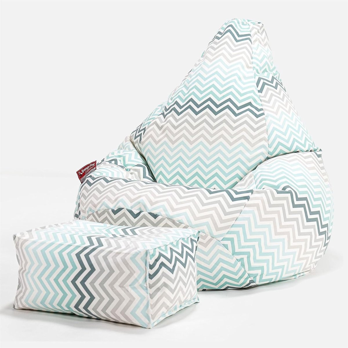 Zitzak met Voetenbank - Fauteuil Poef - Ontspannen Zitten - Verstelbare Zitposities - 115cm Hoog - Geometrische Print
