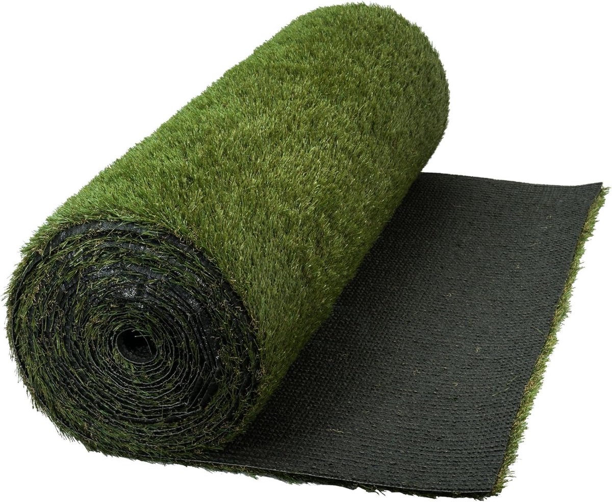 Kunstgras Gazon - Siergras Tuin - Tuin Aankleden - Realistische Tweekleurige Look - 1 x 10 m - Groen